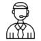 commentator-line-icon-vector
